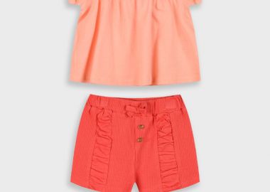 Σετ μπλούζα και σορτς για βρεφικό κορίτσι (0 - 18 μηνών) | ΚΟΡΑΛΛΙ - Energiers - 